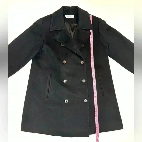Forecaster Of Boston Women’s Pea Coat Jacket Black Wool Double Breasted Size- 8 - Picture 7 of 12
